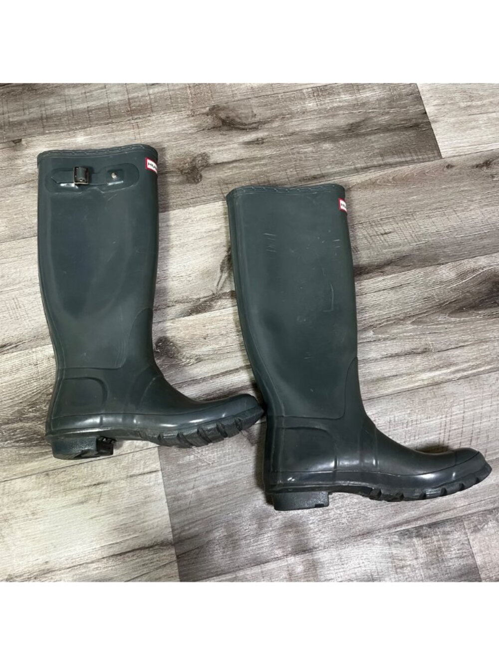 Hunter Original Gloss Tall Rain Boots Graphite Grey Women’s Size 7